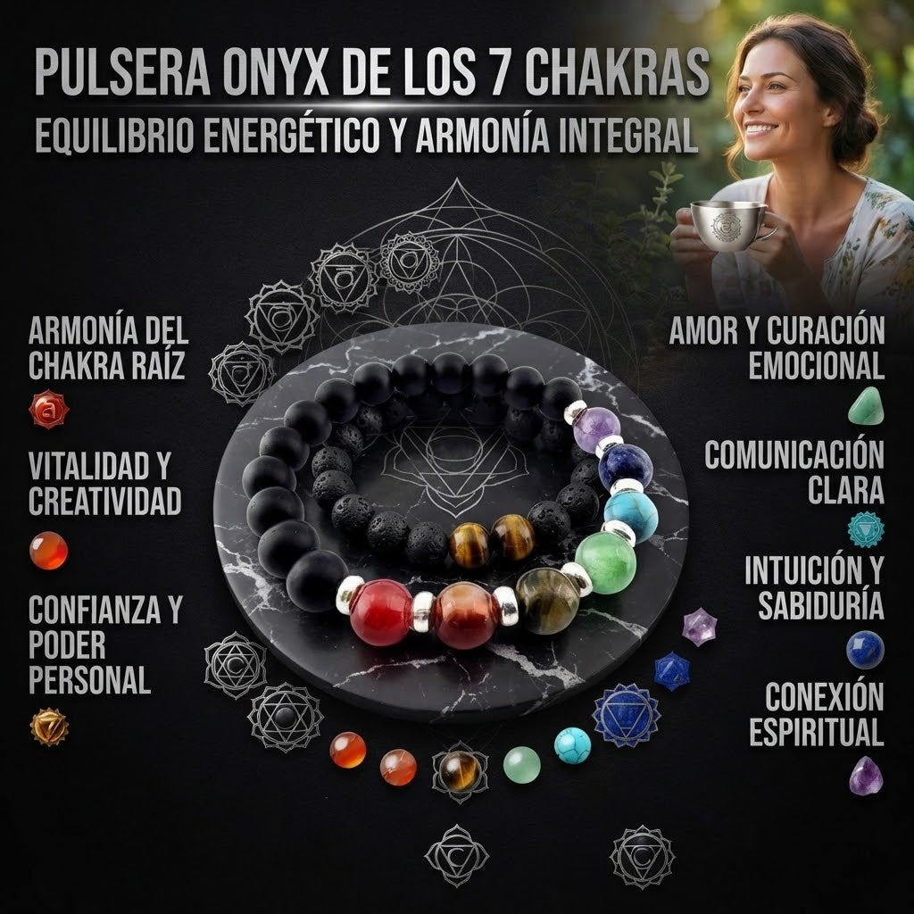 Pulsera Onyx de los 7 Chakras