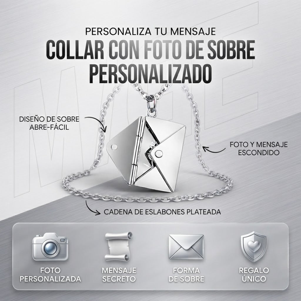 Collar con foto de sobre personalizado