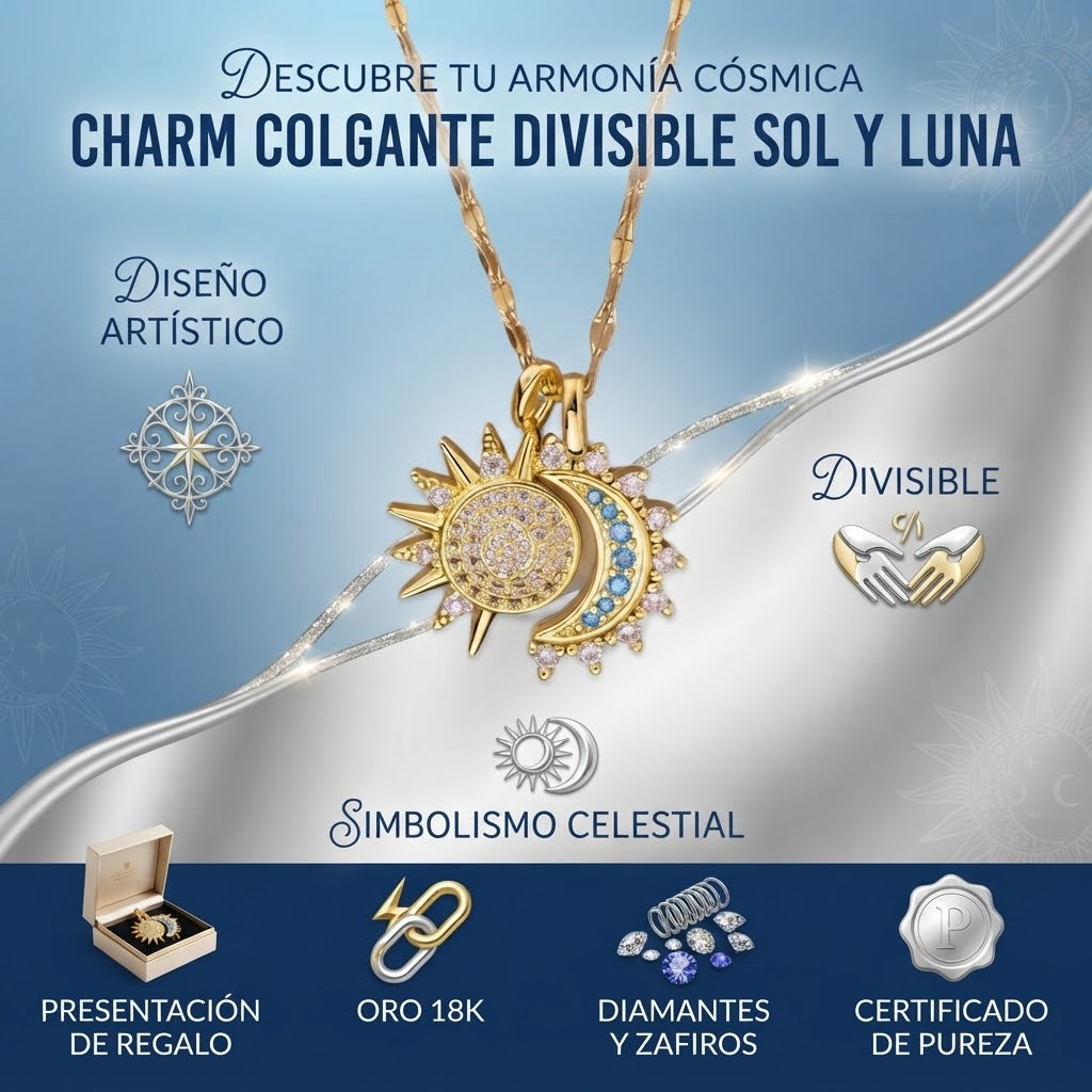 Charm Colgante Divisible Sol y Luna