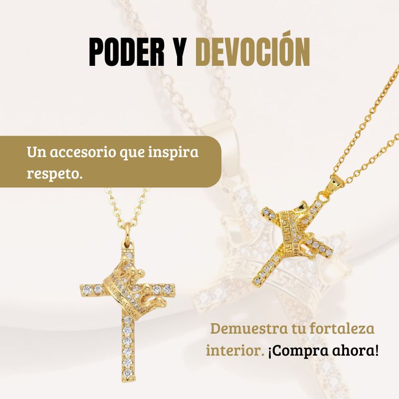 Collar Cruz Con Corona  ✞👑✞