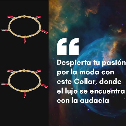 Collar forma de Chili 14 kilates