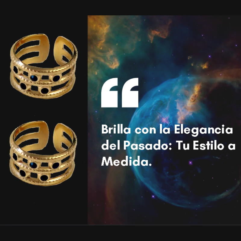 Anillos Ajustables de Cristal Vintage