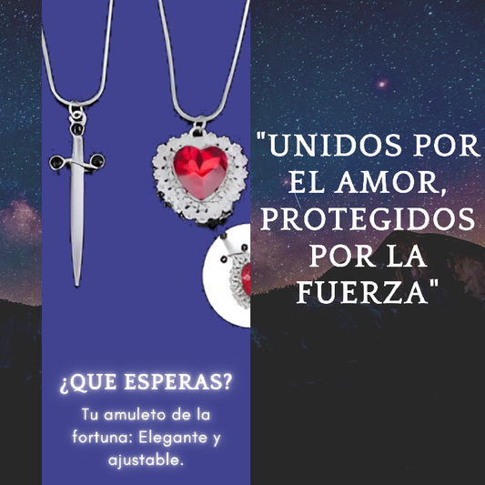 Dúo collares corazón y espada 🗡️❤️