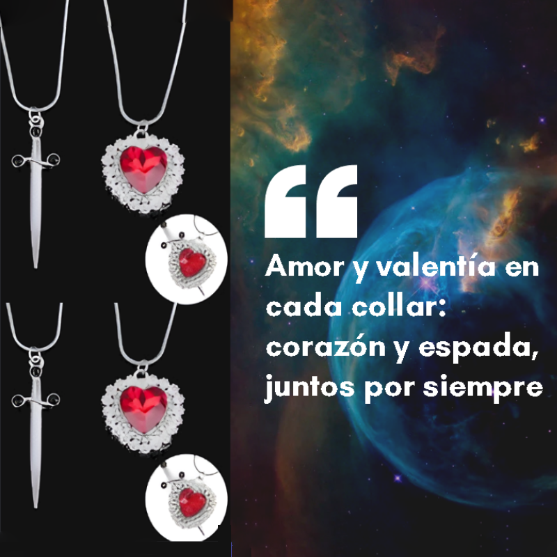 Dúo collares corazón y espada 🗡️❤️