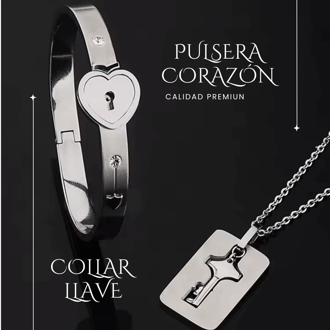 Conjunto Pulsera y Collar de Corazón